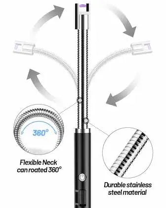 Candle Lighter, Electric Rechargeable Arc Lighter with LED Battery