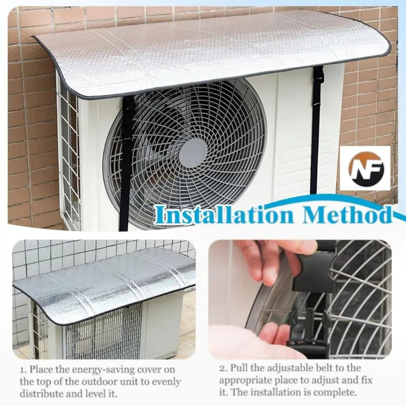 Outdoor Waterproof AC Cover | Silver Aluminium Foil Air Conditioner Shade
