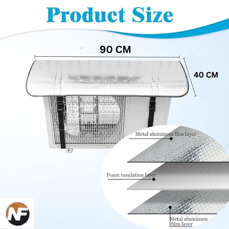 Outdoor Waterproof AC Cover | Silver Aluminium Foil Air Conditioner Shade
