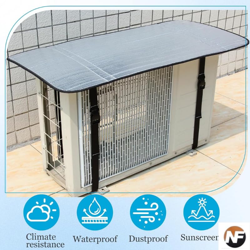 Outdoor Waterproof AC Cover | Silver Aluminium Foil Air Conditioner Shade
