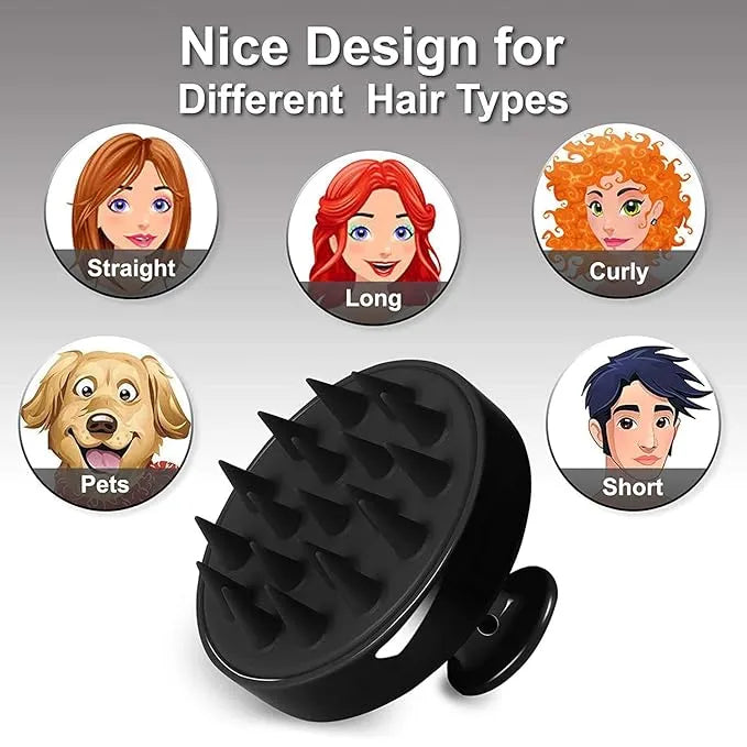 Shampoo Massager Brush Scalp Hair Scrubber with Soft Silicone Bristles For All Type Of Hairs
