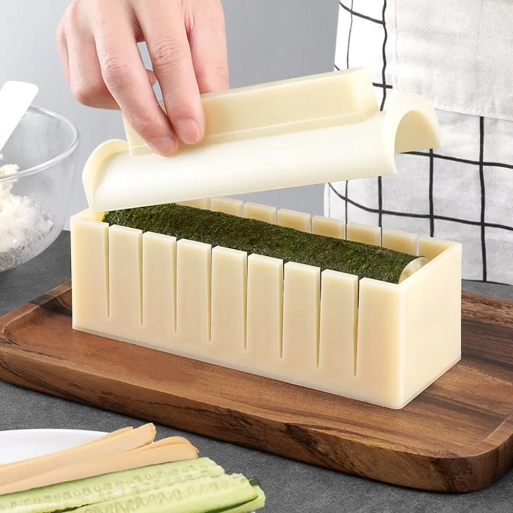Sushi Maker Equipment Kit Plastic Kimbap Sushi Rolls Mold Round Square Heart-shaped