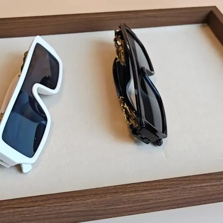 Eldorado Jaguaar Decorated Arms Rectangle Sunglasses for Men