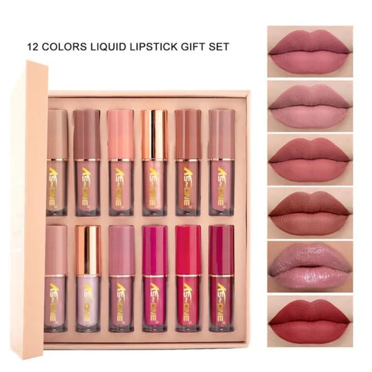KS-ONE 12 Colors Matte Liquid Lipstick Set 2.5ml*12pcs all set in 1 box.