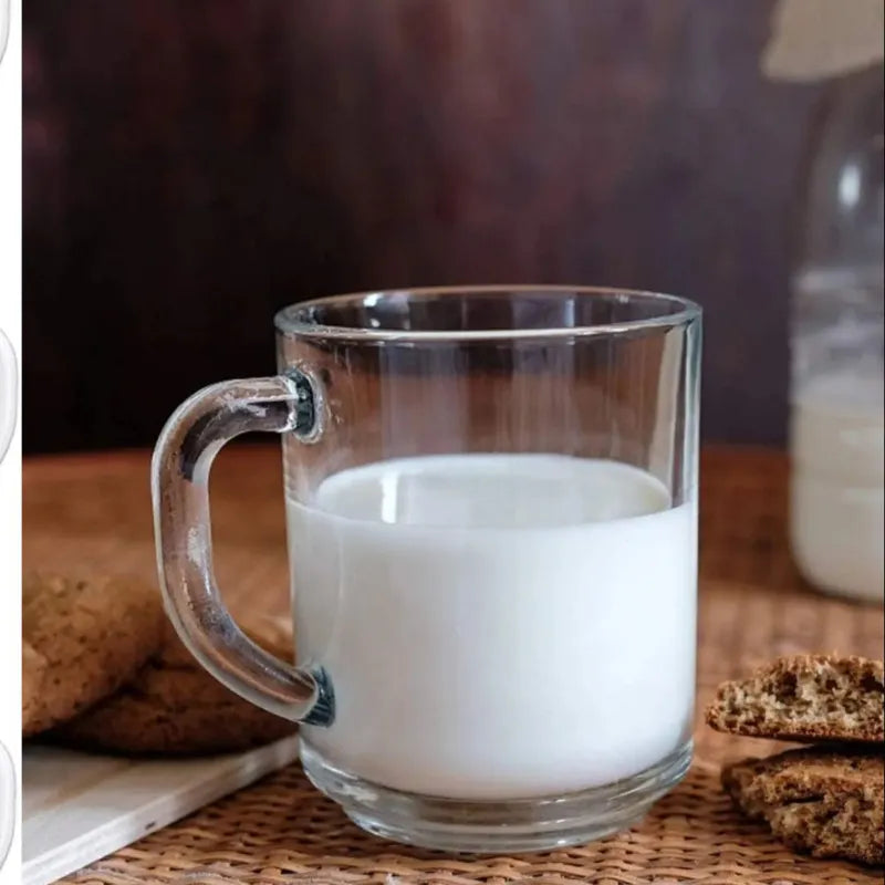 Classic Clear Glass Coffee Mug Set of 6