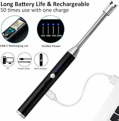 Candle Lighter, Electric Rechargeable Arc Lighter with LED Battery