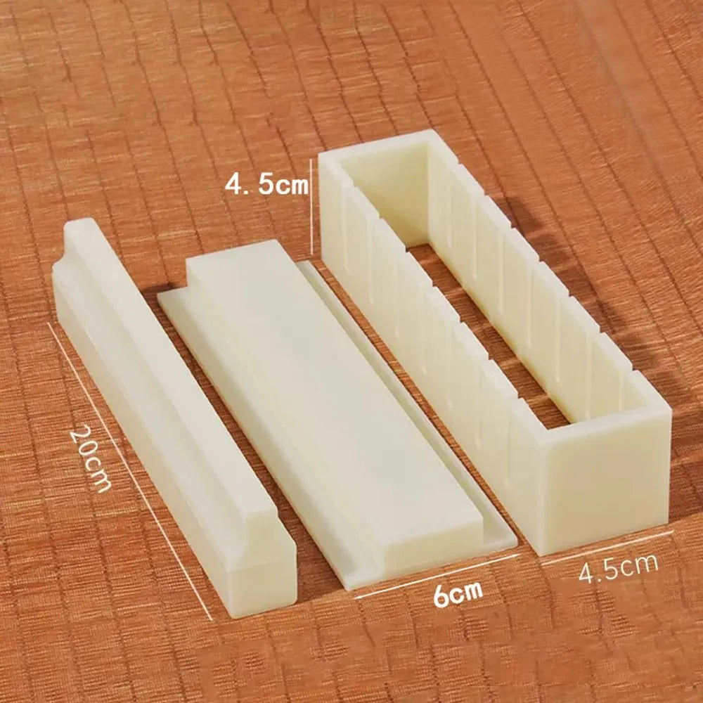 Sushi Maker Equipment Kit Plastic Kimbap Sushi Rolls Mold Round Square Heart-shaped