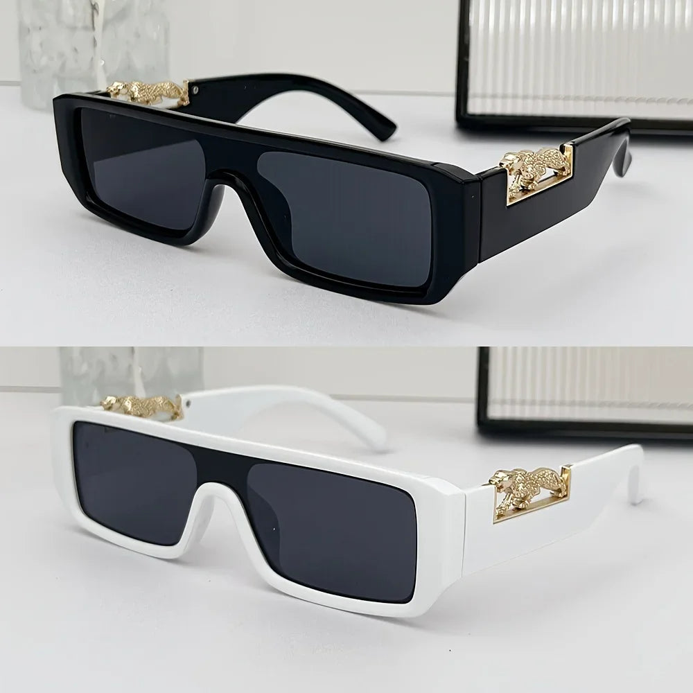 Eldorado Jaguaar Decorated Arms Rectangle Sunglasses for Men
