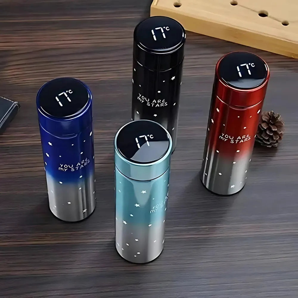 Customize With Your Name LED Temperature Water Bottle 500ml | Laser Printed Name | Digital Display Stainless Steel Vacuum Flask